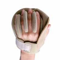 Hand- och Handledsortoser Handflatsskydd med fingerdelare Mjukt skydd som skyddar handflatan vid fingerkontrakturer. Materialet mellan fingrarna ger en lätt abduktion.