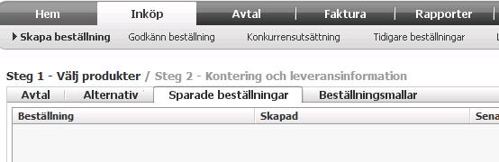 28 (92) För att använda en Sparad beställning