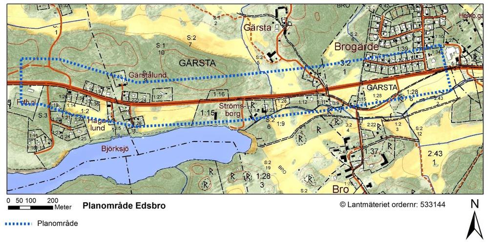 3 (13) 1 Bakgrund och syfte Utmed väg 282:s södra sida mellan Edsbro och Lummevi planeras en ny gång- och cykelväg att byggas.