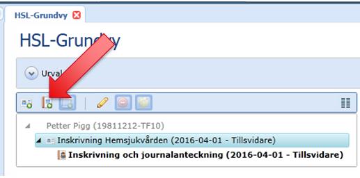 4.1 Skapa process Inskrivning och Journalanteckning och Hälsoärende För att skapa Inskrivning och journalanteckning så gör man en inskrivning, se punkt 2.