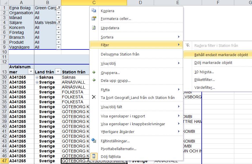 Sida 21 av 44 Pivottabell, Filter