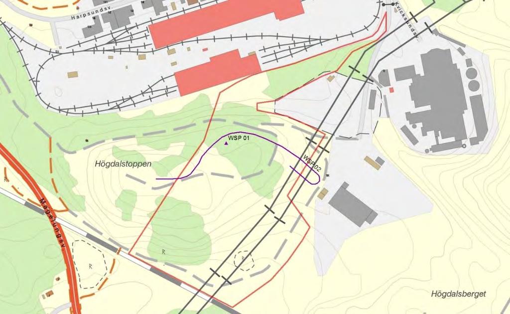 Utredningsområde inlagd i kartan. 7 RESULTAT Under fältinventeringen i april 2017 upptäcktes två objekt som redovisas i resultattabellen nedan (se även bilaga 1 objekttabell).