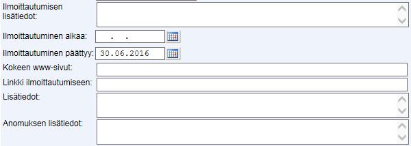 14.10.2016 11(16) Uppgifterna visas när ansökan sparas. Vid sparande av kontonummer och referensnummer kontrolleras deras riktighet.