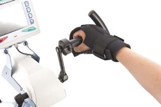 7.10 Handledsstöd/Fixationshandske (Extra utrustning) Om patientens hand är paralyserad, möjliggör detta stöd en