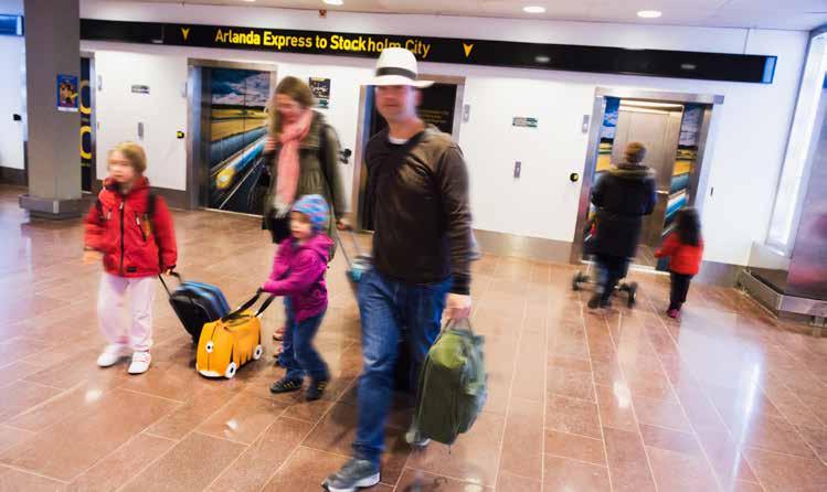 Familjen Benesch valde Arlanda Express för att ta sig från Stockholms city till Arlanda.