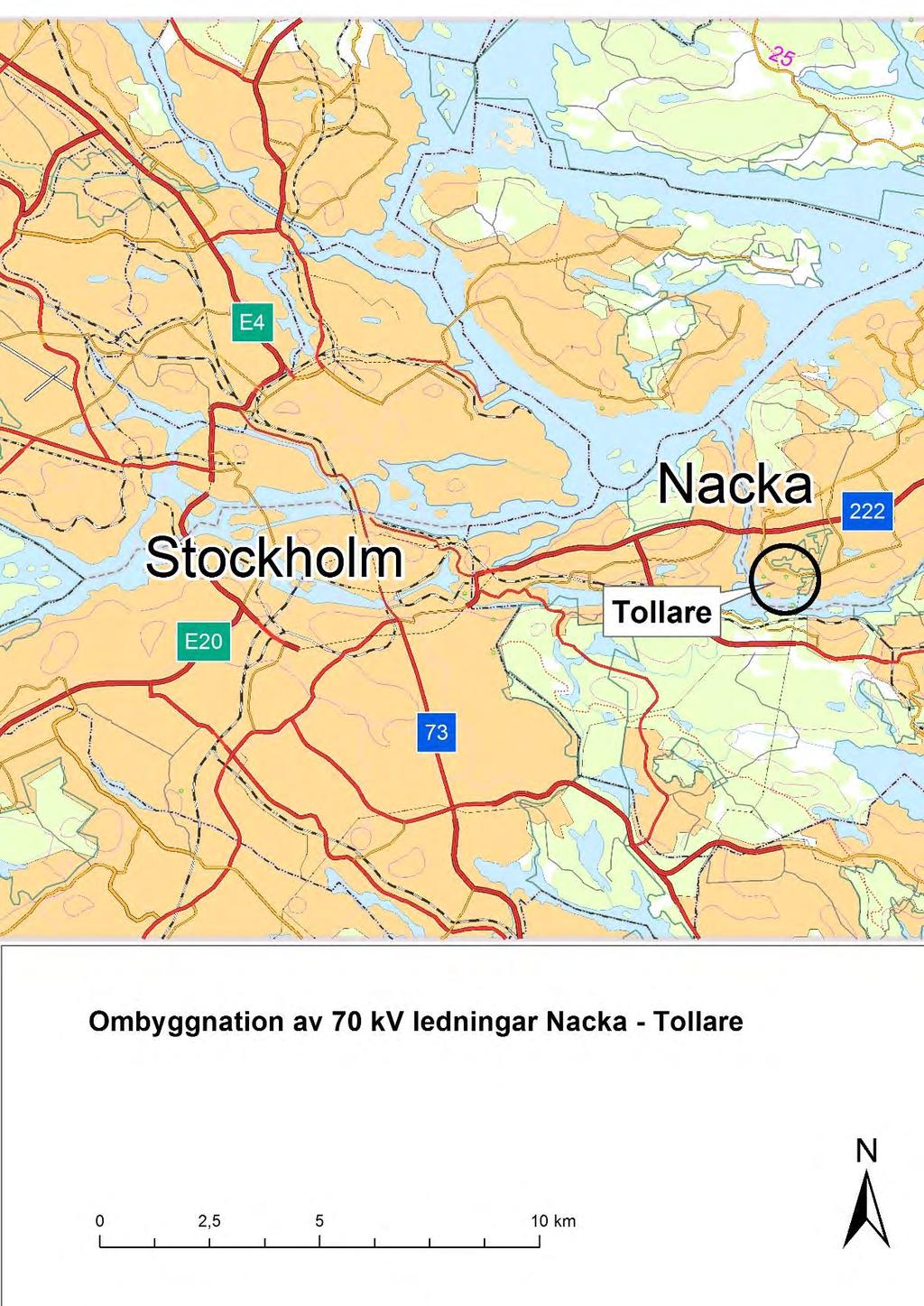Figur 1. Karta över delar av Stockholm.