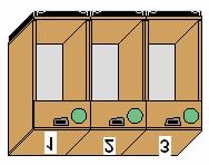 Trähylla till fack 2 Till skåp med 3 lådor finns följande inredningar: 3 VDIV (avdelare) till fack 1, 2 och 3 3 Trähyllor till fack 1, 2