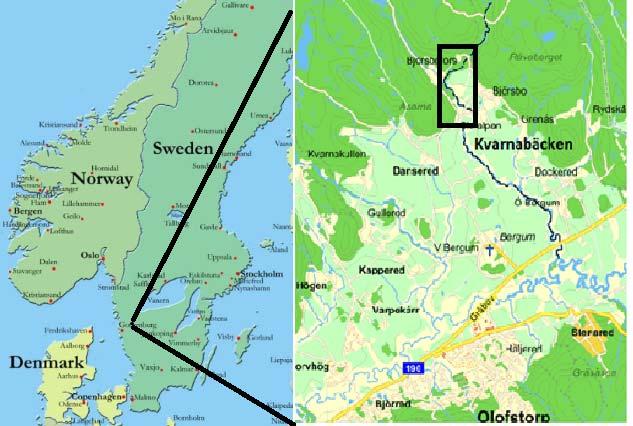 Metoder Lokalbeskrivning Kvarnabäckens källsjöar ligger på Vättlefjäll. I de övre delarna domineras närområdet av myrmark och barrskog som övergår i ädellövskog på väg nedför fjället.