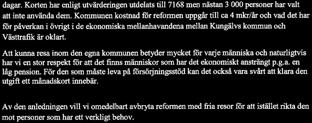 avskaffande av fria resor till