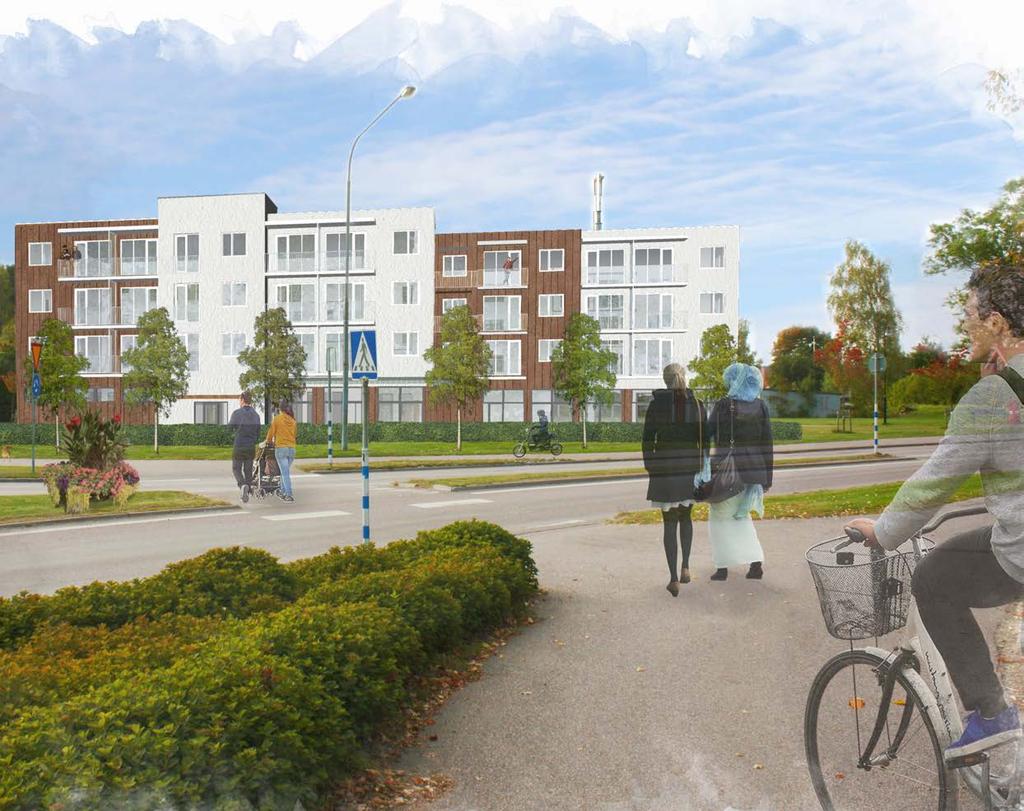 3 4 Eftersom busstermiale samlokaliseras med järvägsstatioe plaeras det ett bostadshus, på cirka fyra till fem våigar, i dess plats i cetrum.