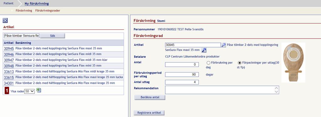 Ju mer du skriver i sökfältet desto bättre träff får du. Klicka på artikelnumret i tabellen.