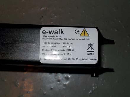 Allmänna anvisningar Ändamål EWalk är en elektrisk extra drivanordning för manuella rullstolar som är avsedd att användas både utomhus och inomhus.
