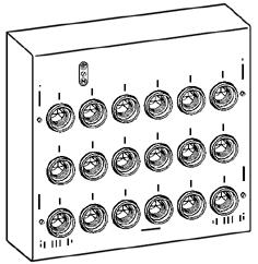 Gängsäkringscentral bxhxdj Gängsäkringscentral 2 F2 3x2 2 st 3-fasgrupper 150x250x60 Gängsäkringscentral 3 F2 3x3 3 st 3-fasgrupper 200x250x60 Gängsäkringscentral 4 F2 3x4 4 st 3-fasgrupper