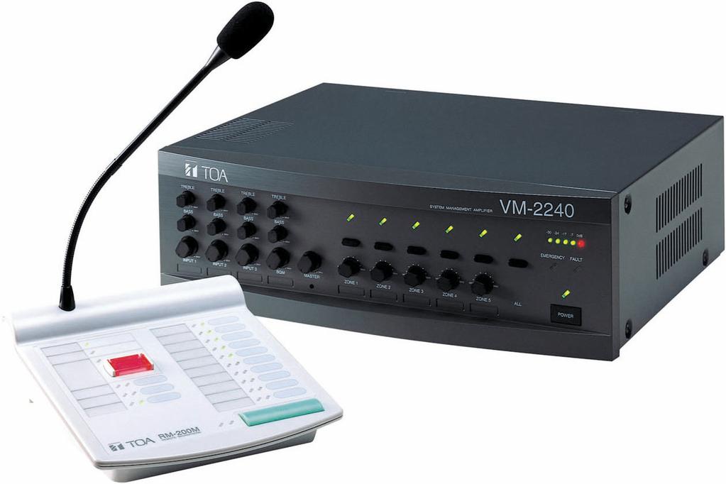 VM-2000 Venas TOA VM-2000 ger flexibel integration av byggnadens kommunikationsbehov över ljudanläggningen, med möjlighet till talat utrymningslarm som uppfyller IEC 60849 (EN60849).