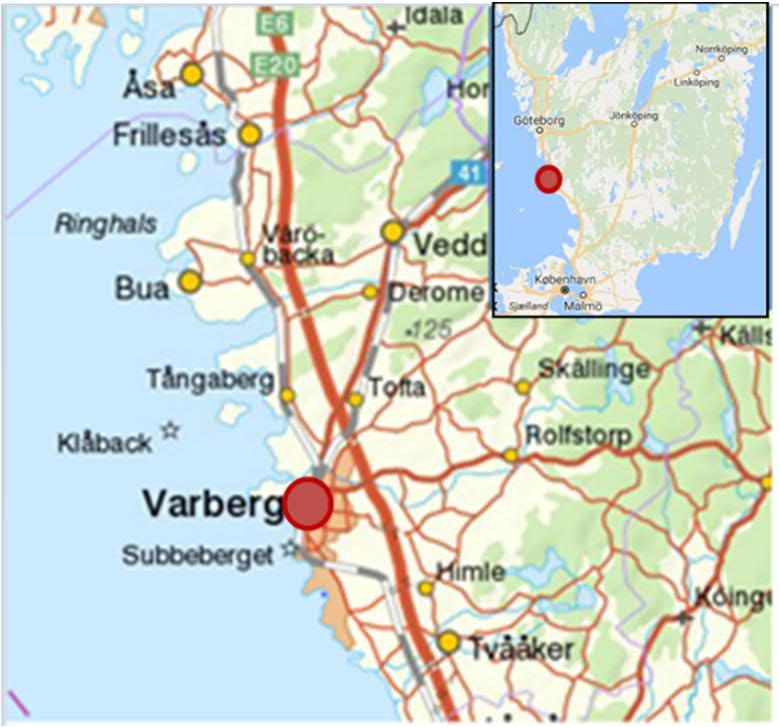 3.5. Varberg Danmarksterminalen Varberg Danmarksterminalen är en terminal i Varbergs hamn (se figur 3.5.1), belägen strax väster om centrala Varberg. Terminalen ingår i HallandsHamnar AB.