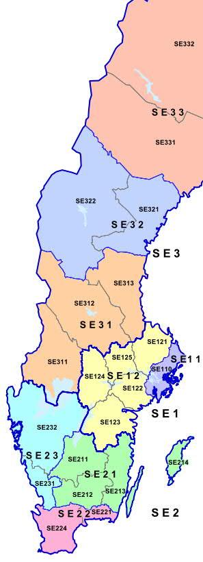 De tre nordligaste NUTS2-områdena har generellt svag koppling till de flesta av de studerade hamnarna.