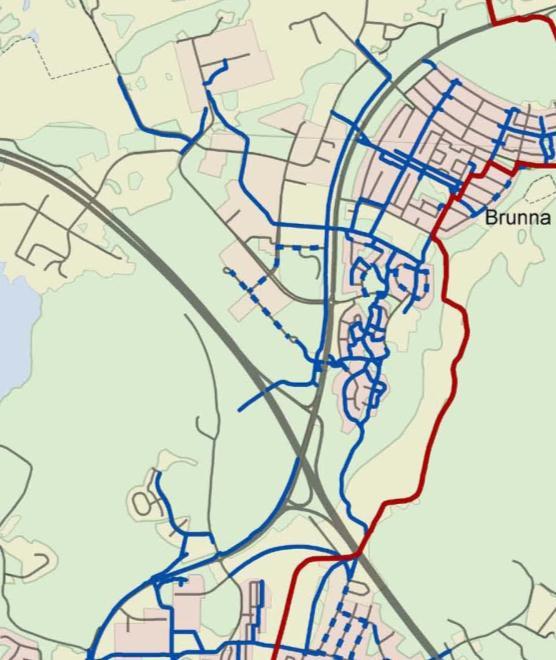 2.2.2 Gång- och cykeltrafik Gång- och cykelvägnätet är ofullständigt i det aktuella området. Befintliga GC-vägar ansluter till området men är inte genomgående.