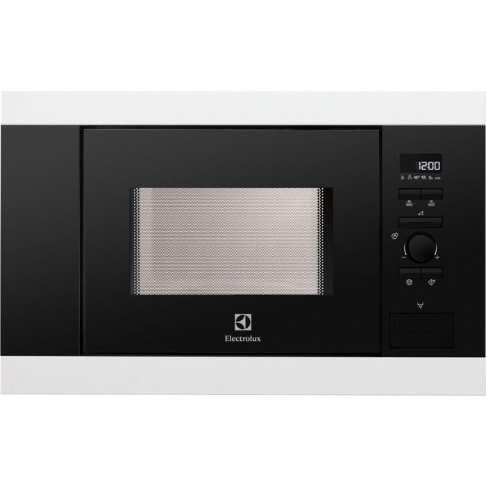 TILLVAL VITT Inbyggnadsugn EKB200W Multifunktionell ugn med varmluft Electrolux-ugn, Vit-display med klocka och timer Matlagningstermometer Intryckbara vred Fällbart takelement för smidigare