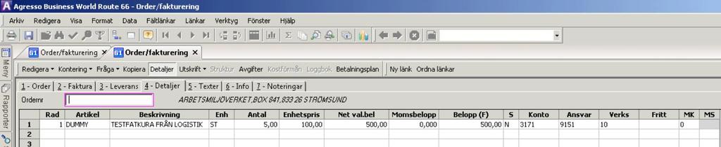 för förflyttning mellan fälten. Varje rad måste innehålla ett belopp. Beskrivning: På varje rad kan 255 tecken anges.