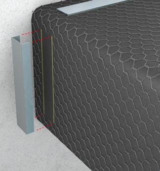 CONLIT Fire Mat Montage for fyrkantiga kanaler Förslut runt öppning 2 Beslag Placering av svets A 20 mm B 0 mm C 0 mm D 0