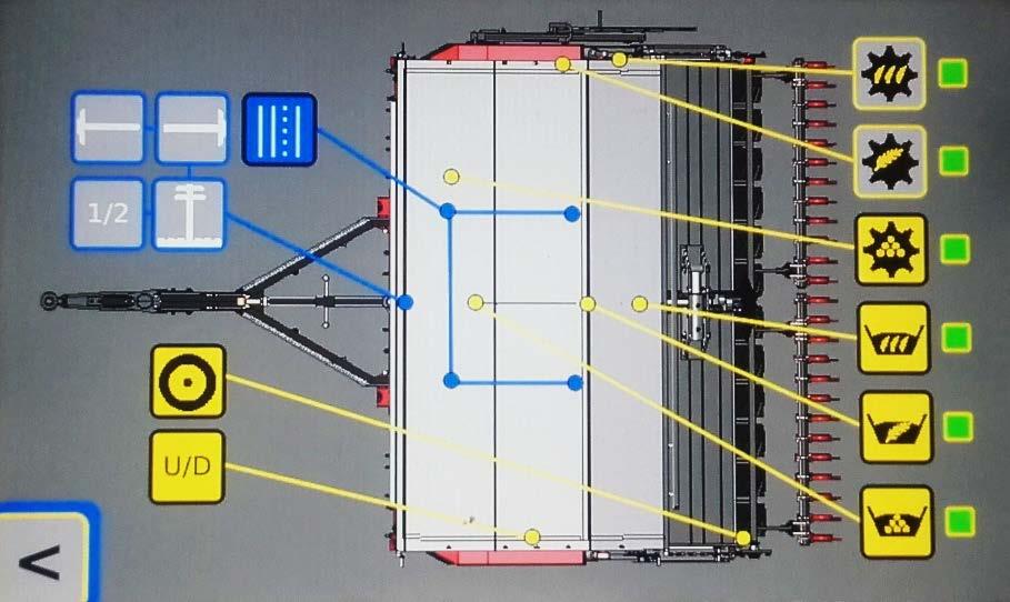 Bild 9. Servicefönstret, Titan (Höfröaggregatet är tilläggsutrustning. Symbolerna för det blir synliga, ifall aggregatet är monterat).