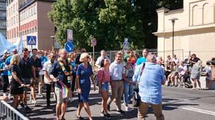 Europride 2018 Folkfest från ovan FRO Stockholm fick även i år vara med vid årets Prideparad som detta år