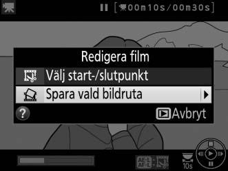 Spara valda bildrutor För att spara en kopia av en vald bildruta som en JPEG-stillbild: 1 Visa en film och välj en bildruta.
