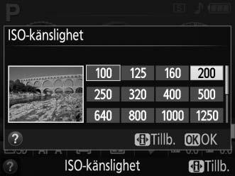 drabbas av brus (slumpmässigt utspridda ljusa pixlar, dimma eller linjer; brus är särskilt sannolikt vid inställningar mellan Hög 0,3 (motsvarar ISO 8000) och Hög 2 (motsvarar ISO 25 600)).