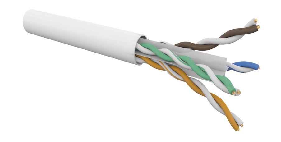 Gigamedia kopparkabelsystem kat 6 oskärmat 100 Mbps KAT6 (Klass E) 0 10 Gbps 100Base-T 1000Base-T 1000 Mbps 10GBase-T Koppar Gigamedia datakabel kat 6 U/UTP HF E-SLIM Oskärmad tunn vit halogenfri
