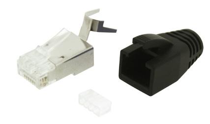 Modularkontakter Skärmad verktygslös modularkontakt RJ45 kat 6A, 10G Koppar Modularkontakt för montering utan specialverktyg. Anpassad för Gigamedias skärmade kablar kat 6A och kat 7.
