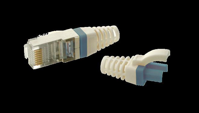 Koppar Modularkontakter RJ45 kat 5e/6 för rund flertrådig kabel Modularkontakt RJ45 i oskärmat och skärmat utförande för rund flertrådig