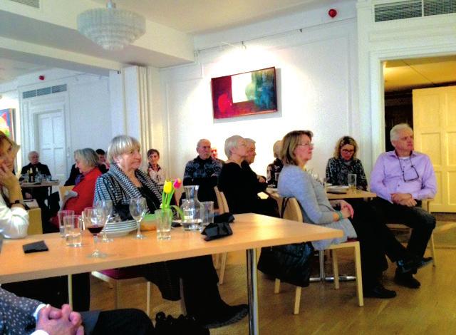 En kopia av Aibotapeten fanns till beskådande i lokalen på Estniska huset.