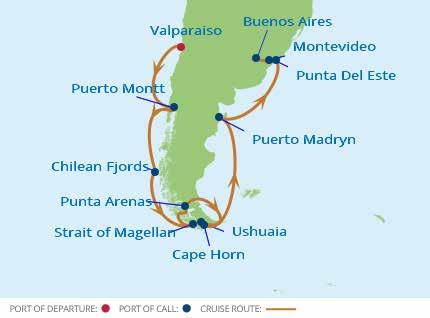 Vår populära resa till Chile & Argentina Kap Horn-kryssning PRELIMINÄRA FLYGTIDER DAG FLYG TIDER FLYGTID 2 jan Stockholm - Paris 18.20-21.00 2 h 40 min 2 jan Paris - Santiago 23.40-10.