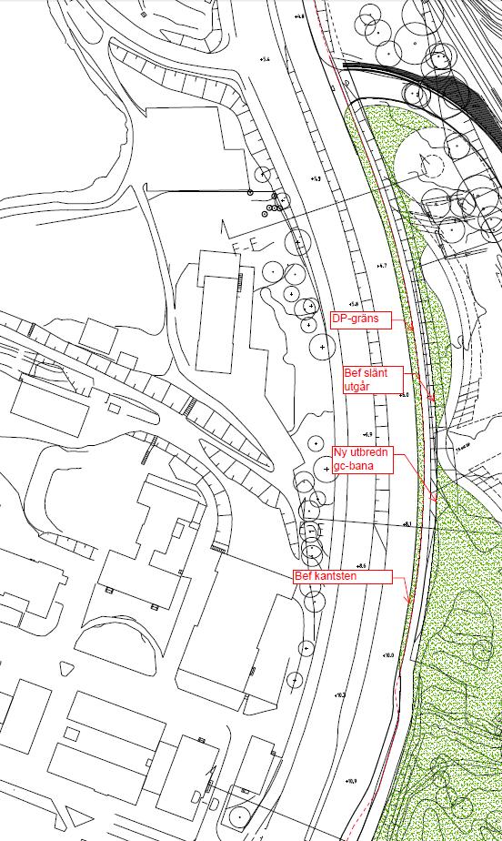 Sida 6 (9) Figur 6. Ny GC-lösning. Planritning norr om Greta Arwidssons Väg.