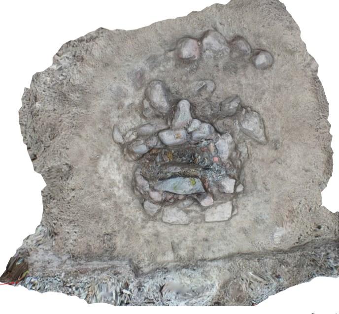Figur 4. Runstensfundamentets olika stenskikt.