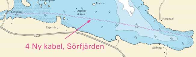 15 Nr 139 Ny kabel i Sörfjärden / New submarine cable in Sörfjärden Svensk sjöentreprenad AB Stockholm. Mellersta Östersjön / Central Baltic * 3758 (T) Sjökort/Chart: 7, 73, 8 Sverige.