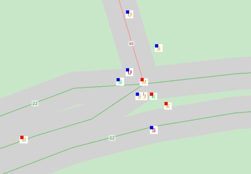 Trafiksäkerhetssituation Utmed den aktuella delen av E22 har hastighetsbegränsningarna idag brutits ned i etapper, som en följd av den låga standarden.