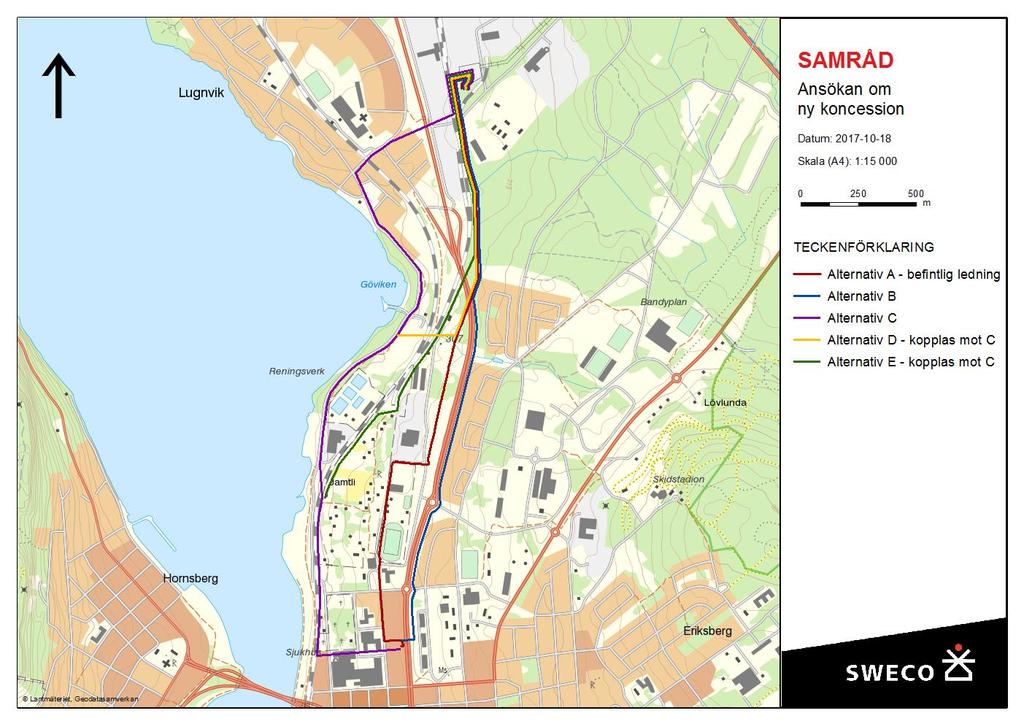 Bakgrund AB har fått ett föreläggande från Energimarknadsinspektionen att inkomma med ansökan om nätkoncession för linje avseende befintlig ledning från Lugnvik till Östersund i Östersund kommun.