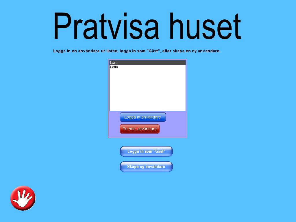 Figur 16 - Inloggningssidan i Pratvis.
