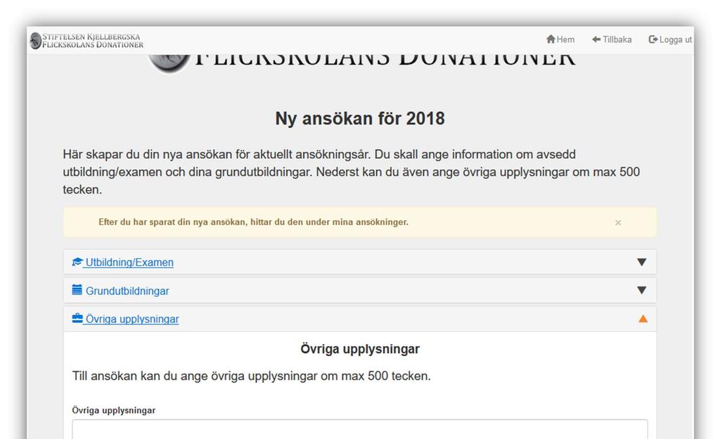 1.12 Övriga upplysningar Under Övriga upplysningar kan du ange