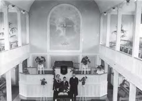 Byggnadens historia: Missionskyrkan uppfördes 1921 som en ersättning för Missionskyrkan Klippan. Byggnadskostnaden uppgick till 15.222:33 kronor. 1924 utfördes en stor väggmålning på kyrkans fondvägg.