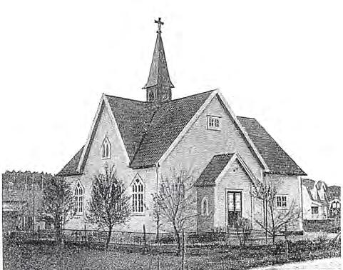 Lerum, gamla missionskyrkan markerad med rött. Uppgiftslämnare: Gunnar Cedergårdh, Sven-Erik Aljered och Sven Christenson, Lerum.
