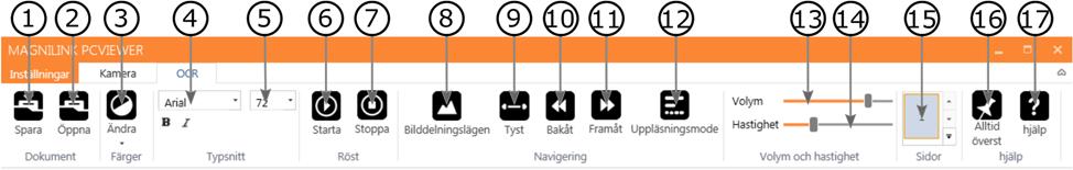 Följande flik visas endast om systemet har licens för OCR. 1. Spara dokument Öppnar en dialogruta. Ett filnamn (dagens datum och tid) föreslås automatiskt.
