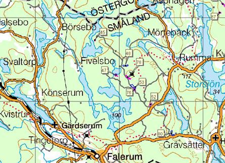 RAPPORT NR 6/2005 c) d) Figur a-d.a: Översiktbild över bland annat Östergötland och Kalmar län. Undersökningsområdet är markerat med en polygon.
