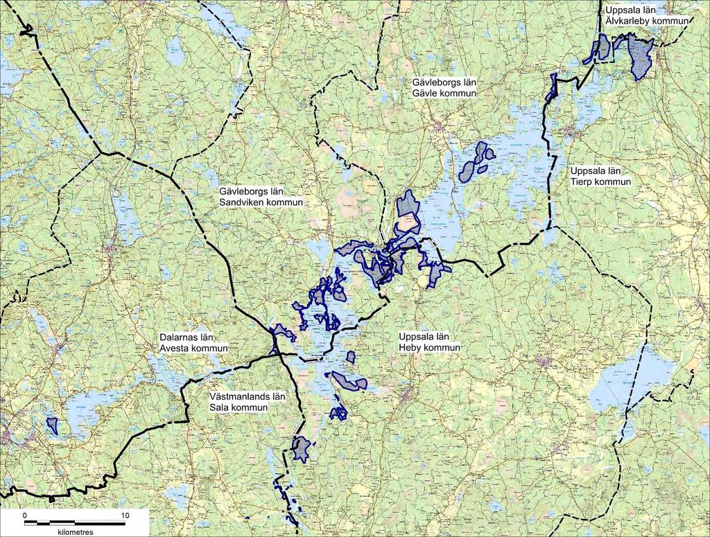 Karta 1: Översikt av lokaliseringen av ramområden