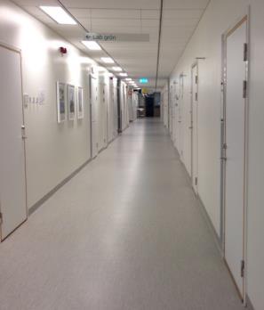 Figur 4. Vårdcentralens väntrum och korridorer är färglösa och saknar ljusinsläpp.