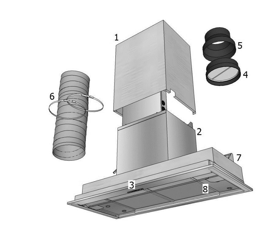 Till spiskåpor med separat ventilationskanal rekommenderar vi en kanalstorlek på 160mm. Till centralventilation används kanalstorlek på125 mm.