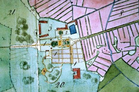 Herrgården Enebyberg med ekonomibyggnader. Utsnitt karta Ström 1809. Enebybergs telefonstation omkring 1920. på auktion 1782. Även Meyerfeldt d.y. på Näsby sattes i konkurs.