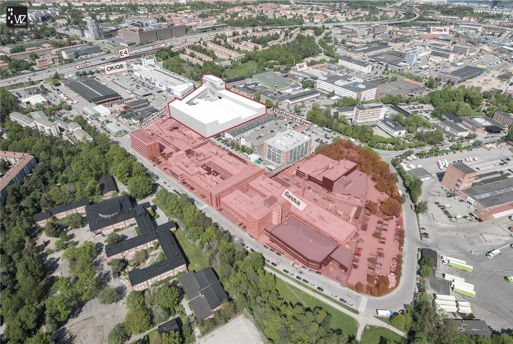 Kv. Lönelistan 1 och Timpenningen 1 & 2 Sida 10 (44) 2 Fysisk översikt 2.1 Närområdet Planområdet för Timpenningen 2, Lönelistan 1 & 2 är beläget i Västberga industriområde, sydväst om Stockholm.