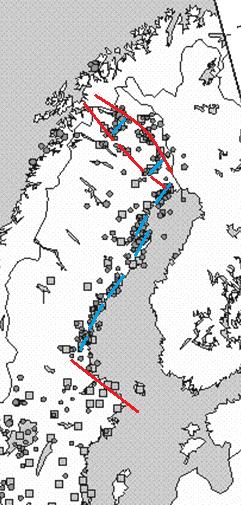 Höga bergspänningar i förvaringsområdet visar att